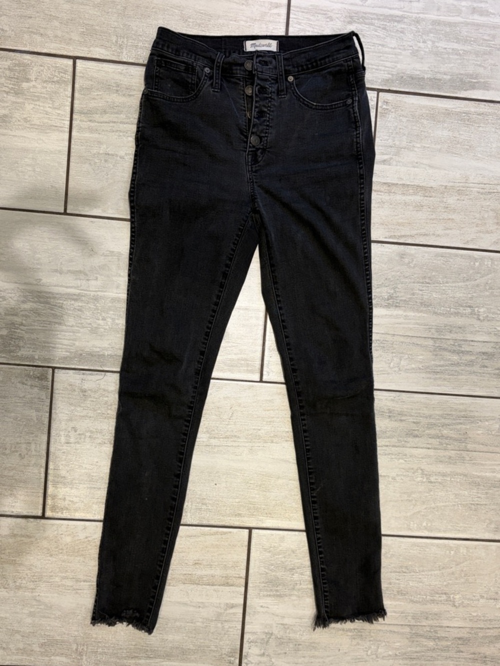 Madewell Black High-Rise Skinny Jeans with Button-Fly